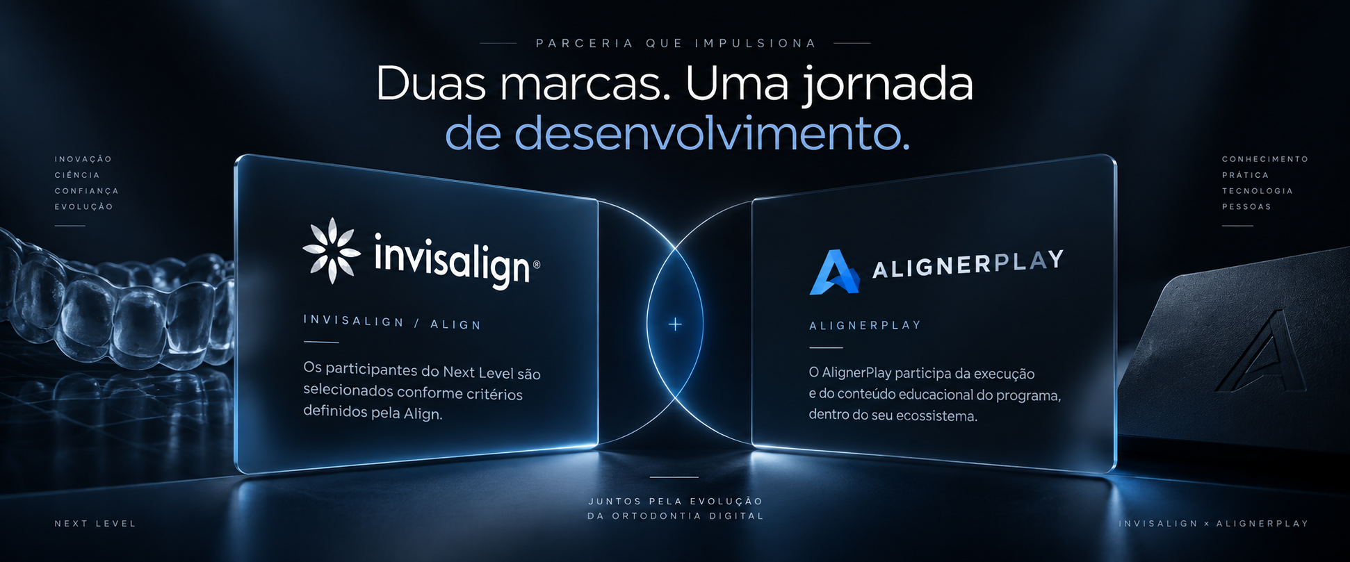 Duas marcas. Uma jornada de desenvolvimento. Invisalign e AlignerPlay juntos pela evolução da ortodontia digital.